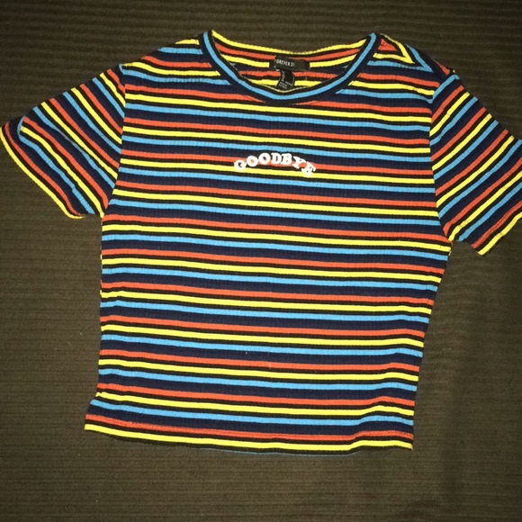 forever 21 rainbow crop top